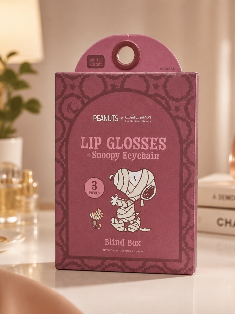 PEANUTS x Celavi Snoopy 3 Lip Glosses + Mystery Keychain Blind Box